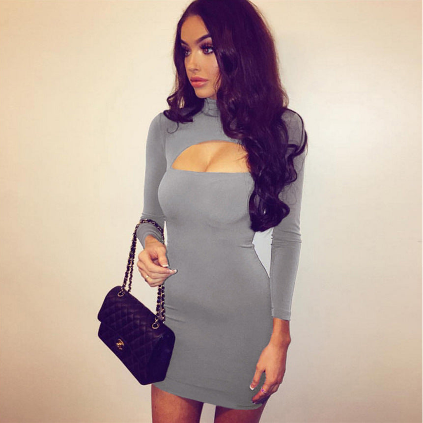 Mini Dress – Langarm, High Neck Figurbetont